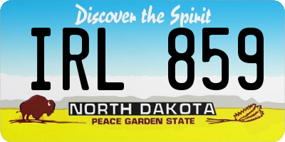 ND license plate IRL859