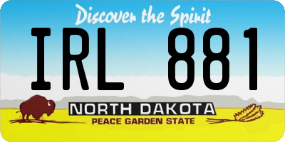 ND license plate IRL881