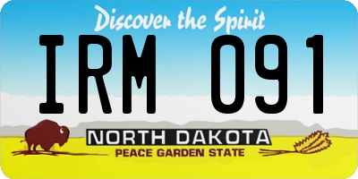 ND license plate IRM091