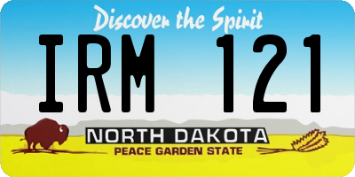 ND license plate IRM121