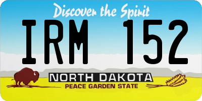 ND license plate IRM152