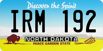 ND license plate IRM192