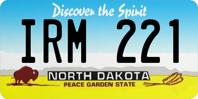ND license plate IRM221