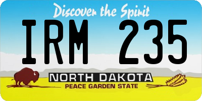 ND license plate IRM235