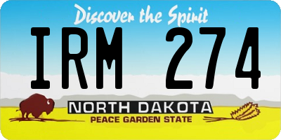 ND license plate IRM274