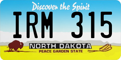 ND license plate IRM315