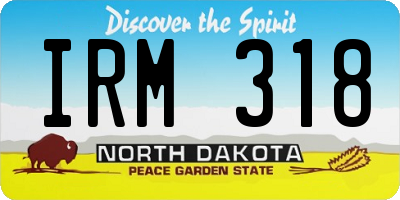 ND license plate IRM318