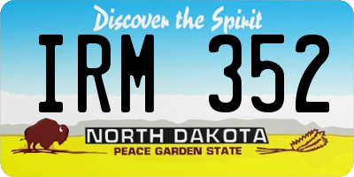 ND license plate IRM352