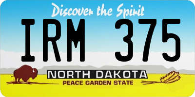 ND license plate IRM375