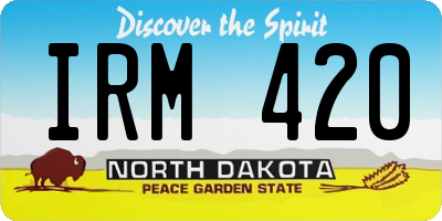 ND license plate IRM420