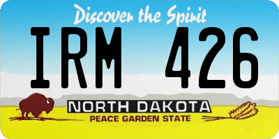 ND license plate IRM426