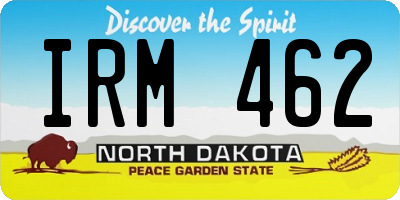 ND license plate IRM462