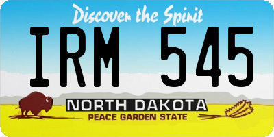 ND license plate IRM545