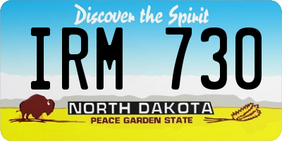 ND license plate IRM730