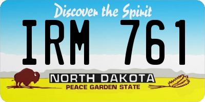 ND license plate IRM761