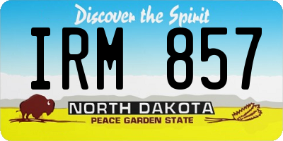 ND license plate IRM857