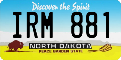 ND license plate IRM881