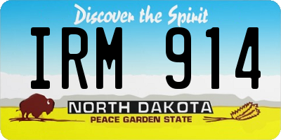 ND license plate IRM914