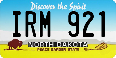 ND license plate IRM921