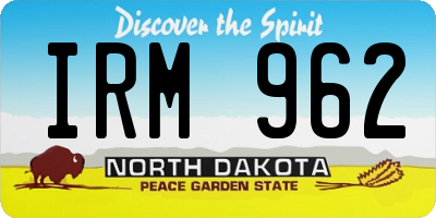 ND license plate IRM962