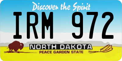 ND license plate IRM972