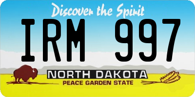 ND license plate IRM997