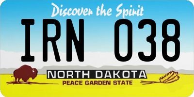 ND license plate IRN038