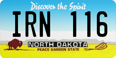 ND license plate IRN116