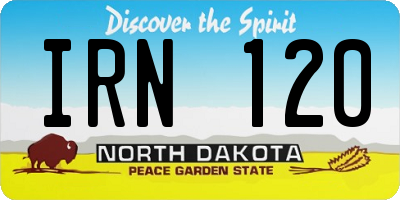 ND license plate IRN120
