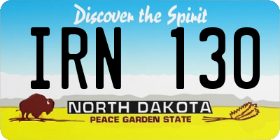 ND license plate IRN130