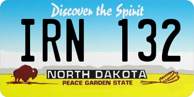 ND license plate IRN132