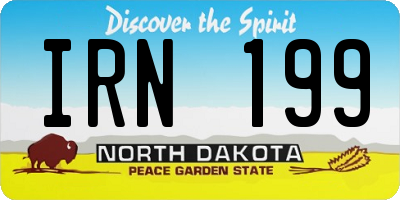 ND license plate IRN199