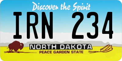 ND license plate IRN234