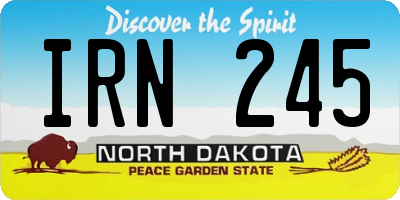 ND license plate IRN245