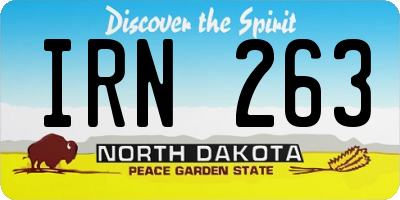 ND license plate IRN263