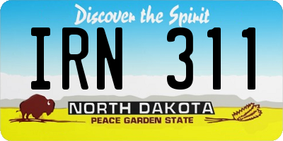 ND license plate IRN311