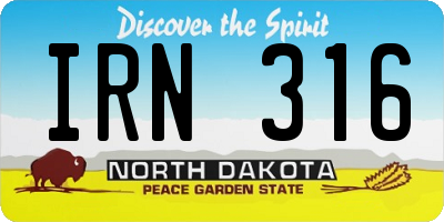 ND license plate IRN316