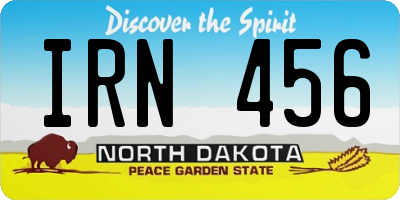 ND license plate IRN456