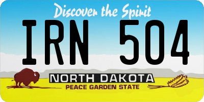 ND license plate IRN504