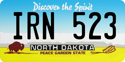 ND license plate IRN523