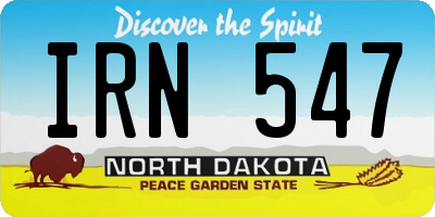 ND license plate IRN547