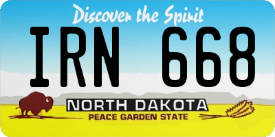 ND license plate IRN668