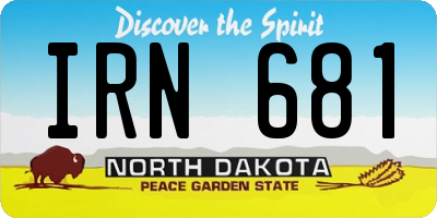 ND license plate IRN681