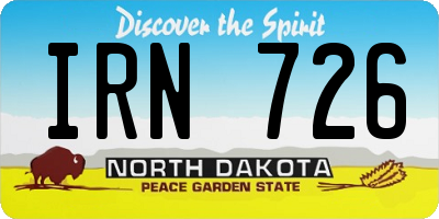 ND license plate IRN726
