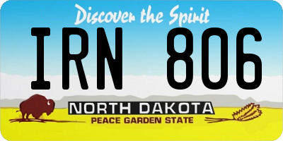 ND license plate IRN806