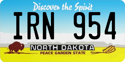 ND license plate IRN954