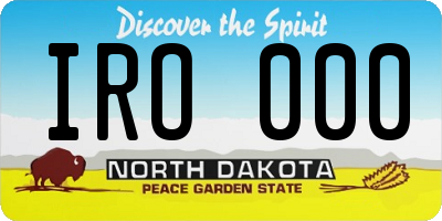 ND license plate IRO000