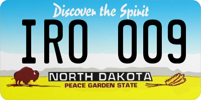 ND license plate IRO009