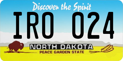 ND license plate IRO024