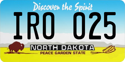 ND license plate IRO025